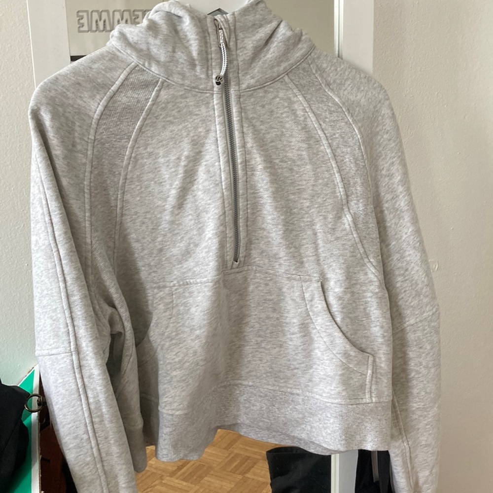 Lululemon nwt scuba oversized 1/2 zip hoodie Sz m/ l color heather gray